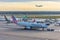 Airbus A330 American Airlines in airport push back tow. Frankfurt, Germany 17 December 2019