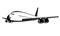 Airbus A380 Commercial Jet Plane Airliner Flying Front View Isolated Retro