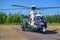 Airbus Helicopters H215 formerly Eurocopter AS332 Super Puma heavy-lift utility aircraft OH-HVP by Finland`s Border Guard parke
