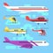 Aircraft, airplane, plane, helicopter flat icons vector set