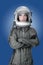 Aircraft astronaut spaceship helmet woman fashion