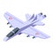 Aircraft carrier army fighter icon, isometric style