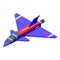 Aircraft carrier fighter icon, isometric style