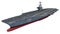 Aircraft Carrier military vessel 3D rendering ship on white background