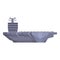 Aircraft carrier ship icon, cartoon style