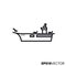 Aircraft carrier vector line icon
