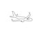 Aircraft continuous line drawing. One line art of flight, jet, airplane.