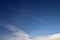 Aircraft contrails on a blue sky