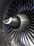 Aircraft engine. Detail of the Ukrainian-made D-436-148FM turbojet aircraft engine IVCHENKO PROGRES at the exhibition ARMS AND