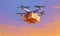 aircraft fast cargo delivery air blue drone technology helicopter fly. Generative AI.