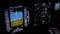 Aircraft flight instruments at night, actual aerial footage