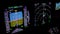 Aircraft flight instruments at night, actual aerial footage