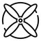 Aircraft four blade propeller icon, outline style