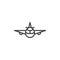 Aircraft front view line icon