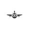 Aircraft front view vector icon