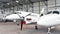 Aircraft in hangar at the airport - architecture and buildings i