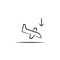 aircraft landing icon. Element of anti aging icon for mobile concept and web apps. Doodle style aircraft landing icon can be used