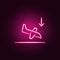 aircraft landing neon icon. Elements of travel set. Simple icon for websites, web design, mobile app, info graphics