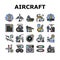 aircraft mechanic icons set vector