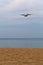 the aircraft over the beach