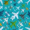 Aircraft plains top view vector illustration seamless pattern