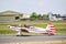 Aircraft Plane flight waiting for take off at international french meeting at Le Bourget