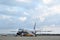 Aircraft preparation for flight, technical inspection and baggage loading. Preparing the aircraft for departure from the