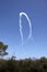 Aircraft red arrows, creating in the sky shapes, Cyprus