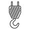 Aircraft repair crane hook icon, outline style