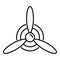 Aircraft repair motor propeller icon, outline style