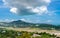 Aircraft runway and cityscape in Samui island