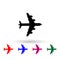 Aircraft silhouettes multi color icon. Simple glyph, flat vector of air transport icons for ui and ux, website or mobile