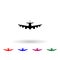 Aircraft silhouettes multi color icon. Simple glyph, flat vector of air transport icons for ui and ux, website or mobile