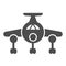 Aircraft solid icon. Plain vector illustration isolated on white. Airplane glyph style design, designed for web and app
