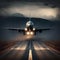 Aircraft takeoff and landing on the runway. Generative AI