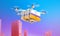 aircraft technology helicopter air drone fast cargo blue fly delivery. Generative AI.