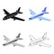 Aircraft for transportation of a large number of people. The safest air transport.Transport single icon in cartoon style