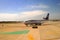 Aircraft waiting for ake off. Barcelona Airport. Spain