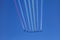 Aircrafts aerobatic group drawing Spanish flag figure in the sky