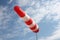 Airdrome red and white wind cone