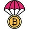 Airdrop icon, Bitcoin related vector illustration