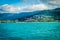 Airlie beach seen from the ocean in the summer