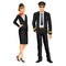 Airline crew, stewardess and pilot. Officer and flight attendant