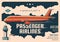 Airline flight ticket booking service retro poster