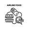 Airline Food Vector Black Illustrations