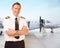 Airline pilot at the airport