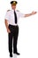 Airline pilot welcome gesture