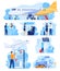 Airline services, people in airport, staff and passengers vector illustration