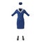 Airline Stewardess Uniform on white. 3D illustration