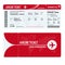 Airline ticket or boarding pass for traveling by plane isolated on white. Vector illustration.